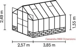 Vitavia Cassandra Dwarf Wall Greenhouse -Outdoor Garden Store 42154 8476