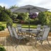 Pagoda Sienna 6 Seat Dining Set Including Parasol 1 Pagoda Sienna 6 Seat Dining Set Including Parasol -Outdoor Garden Store 46757 2583