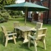 Churnet Valley Ergo 4 Seat Table Set - 4 X Chairs -Outdoor Garden Store 46797 2538