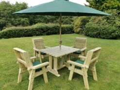 Churnet Valley Ergo 4 Seat Table Set - 4 X Chairs -Outdoor Garden Store 46797 2540