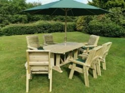 Churnet Valley Ergo 6 Seat Table Set - 6 X Chairs -Outdoor Garden Store 46799 2532