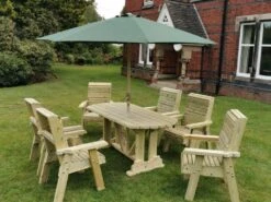 Churnet Valley Ergo 6 Seat Table Set - 6 X Chairs -Outdoor Garden Store 46799 2533