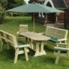 Churnet Valley Ergo 8 Seat Table Set - 2 X Chairs & 2 X 3-Seater Benches -Outdoor Garden Store 46800 2526