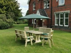 Churnet Valley Ergo 8 Seat Table Set - 2 X Chairs & 2 X 3-Seater Benches -Outdoor Garden Store 46800 2529