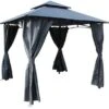 Royalcraft Cambridge Compact Gazebo 2.75m X 2.75m - Grey -Outdoor Garden Store 51827 28639